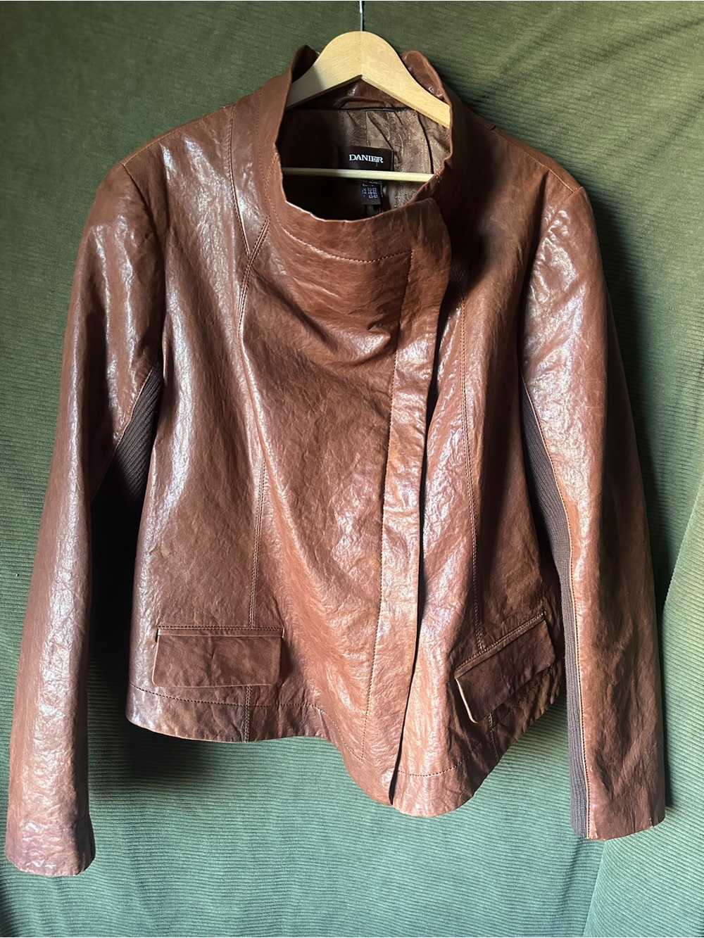 DANIER Genuine Leather Draped Women's Jacket Size XL